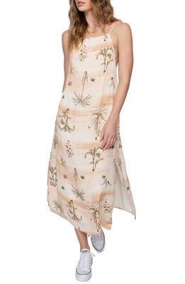 O'Neill Clemence Palm Print Midi Dress in Peach