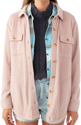 O'Neill Collins Fleece Shirt Jacket in Mauve