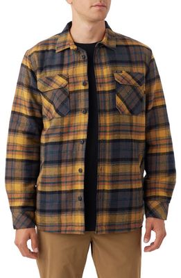 O'Neill Dunmore Plaid Flannel Shirt Jacket in Khaki
