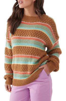 O'Neill Floyd Stripe Mock Neck Sweater in Chipmunk