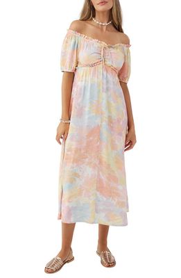 O'Neill Gladys Off the Shoulder Midi Dress in Multi Colored