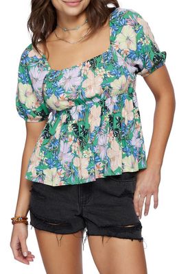 O'Neill Henriette Floral Babydoll Top in Jade