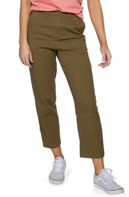O'Neill High Waist Cotton Chino Pants in Olive