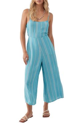 O'Neill Hollins Stripe Wide Leg Jumpsuit in Blue Moon