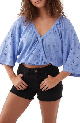 O'Neill Inda Eyelet Crop Top in Periwinkle