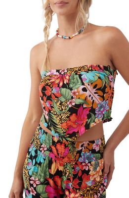 O'Neill Jayson Strapless Floral Top in Red Multi Colored