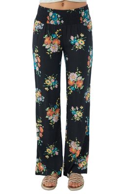 O'Neill Johnny Coralina Floral Smocked Waist Pants in Black
