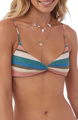 O'Neill Kendari Malibu Stripe Bikini Top in Multi Colored