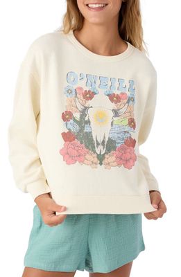 O'Neill Kids' Ana Floral Cotton Graphic Sweatshirt in Winter White