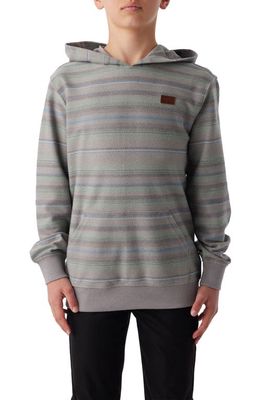 O'Neill Kids' Bavaro Stripe Pullover Hoodie in Light Grey