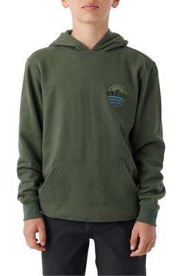 O'Neill Kids' Fifty Two Cotton Blend Graphic Hoodie in Dark Olive