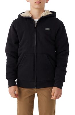O'Neill Kids' Fifty Two High Pile Fleece Lined Hooded Jacket in Black