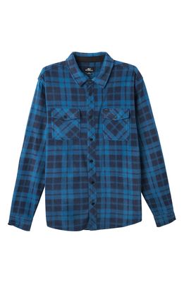O'Neill Kids' Glacier Plaid Button-Up Shirt in Navy