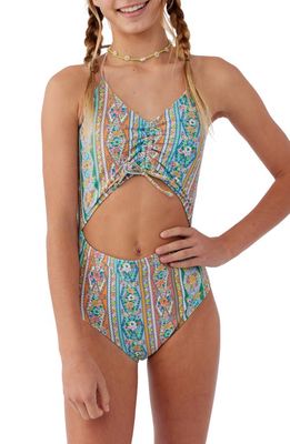 O'Neill Kids' Julie Ruched One-Piece Swimsuit in Multi Colored