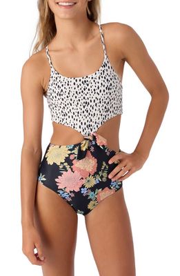 O'Neill Kids' Kali Knot Cutout One-Piece Swimsuit in Black