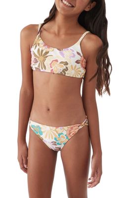 O'Neill Kids' Meadow Floral Print Two-Piece Swimsuit in Multi Colored