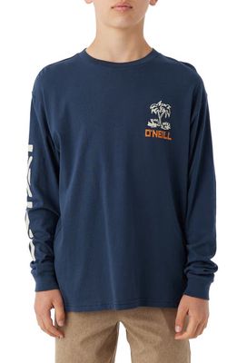 O'Neill Kids' Mosaic Long Sleeve Cotton Graphic T-Shirt in New Navy