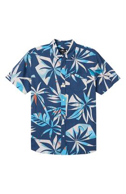 O'Neill Kids' Oasis Floral Short Sleeve Button-Up Shirt in Indigo