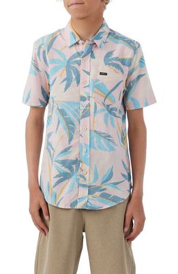 O'Neill Kids' Oasis Floral Short Sleeve Button-Up Shirt in Pink Dust