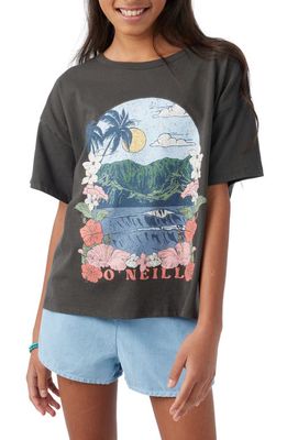 O'Neill Kids' Paradise Happens Cotton Graphic Tee in Washedblk