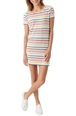 O'Neill Kids' Stripe Short Sleeve T-Shirt Dress in Ivory Multi