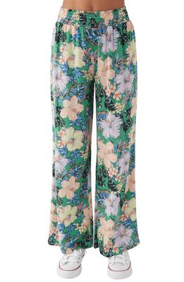 O'Neill Kids' Tommie Floral Flare Leg Cotton Fleece Pants in Jade