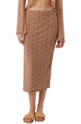 O'Neill Kyan Ditsy Floral Print Skirt in Rustic Brown