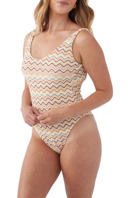 O'Neill Lagoon Stripe North Shore One-Piece Swimsuit in Straw