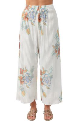 O'Neill Lyle Floral Pleated Wide Leg Pants in Winter White