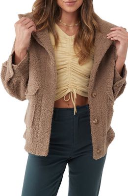 O'Neill Makenna High Pile Fleece Jacket in Taupe