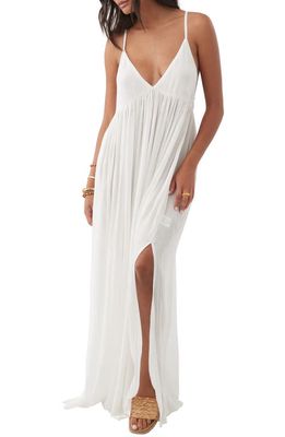 O'Neill Mel Semisheer Maxi Cover-Up Dress in Vanilla