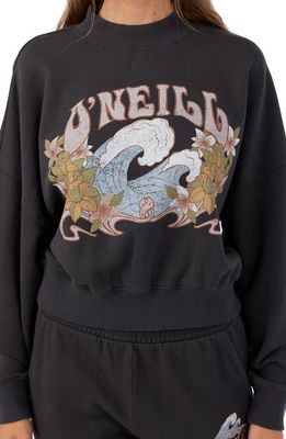 O'Neill Moment Crop Sweatshirt in Washed Black