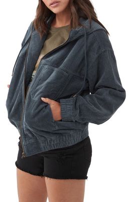 O'Neill Monique Cotton Corduroy Hooded Jacket in Slate