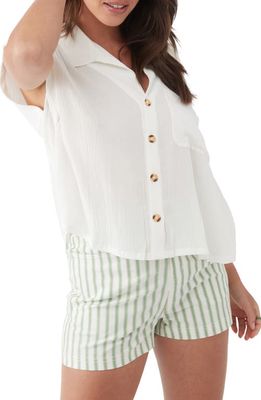 O'Neill Pascale Boxy Textured Shirt in Winter White