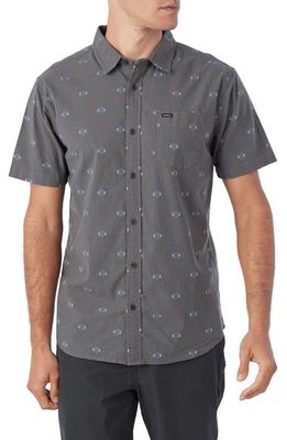 O'Neill Quiver Stretch Dobby Button-Up Shirt in Graphite