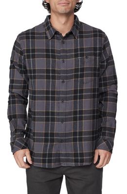 O'Neill Redmond Plaid Flannel Button-Up Shirt in Black
