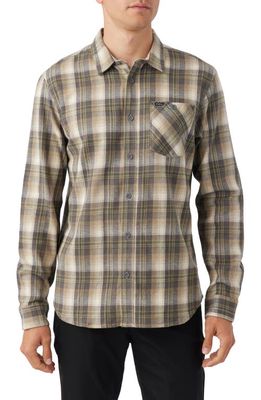 O'Neill Redmond Plaid Stretch Flannel Button-Up Shirt in Khaki