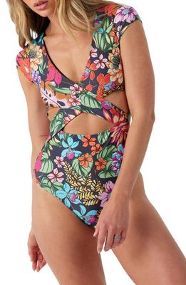 O'Neill Reina Tropical Monsoon One-Piece Swimsuit in Black