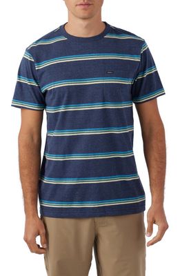 O'Neill Smasher Stripe Cotton Pocket T-Shirt in Navy 2