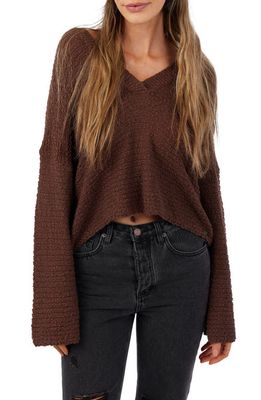 O'Neill Sun Paradise V-Neck Cotton Sweater in Coffee