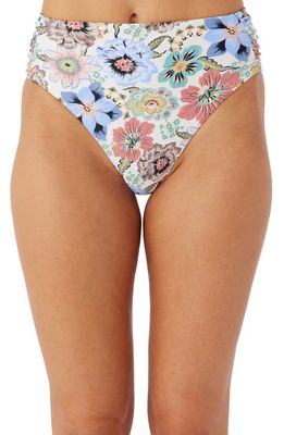 O'Neill Talitha Floral High Cut Bikini Bottoms in Vanilla at Nordstrom, Size X-Small