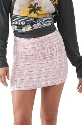 O'Neill Tammy Plaid Body-Con Miniskirt in Azalea