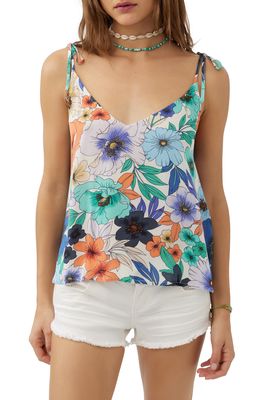 O'Neill Topher Floral Print Tie Strap Tank in Multi Colored