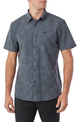 O'Neill Traveler Hyperdry Short Sleeve Button-Up Shirt in Black