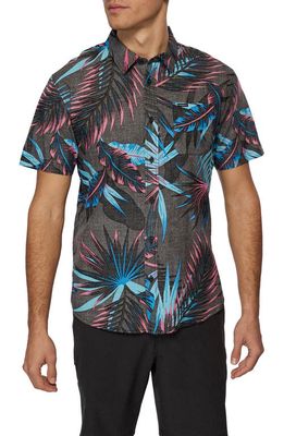 O'Neill Tropic Shadow Short Sleeve Button-Up Shirt in Graphite