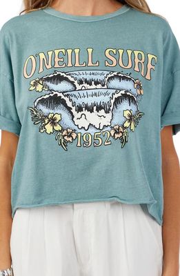 O'Neill Tropical Surf Crop Cotton Graphic T-Shirt in Trellis