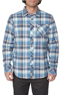 O'Neill Winslow Plaid Flannel Button-Up Shirt in Blue Shadow