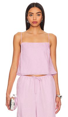 onia Air Linen Square Neck Tank in Pink