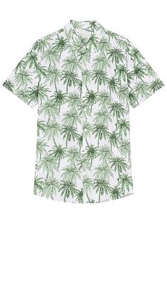 onia Jack Air Linen Jungle Palms Shirt in White