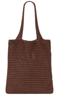 onia Linen Knit Tote in Brown.